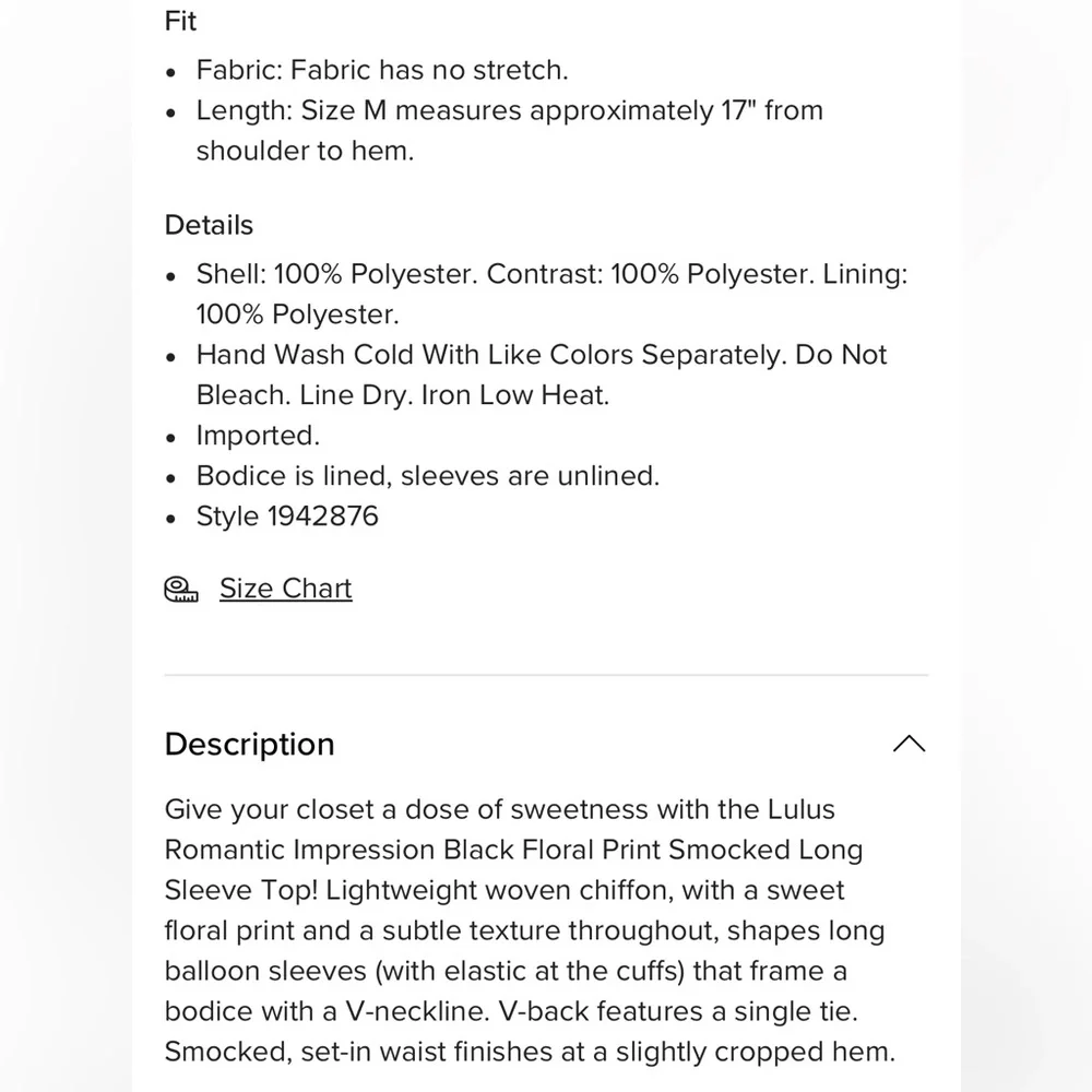 Lulus Romantic Impression Black Floral Smocked Tie Back Cropped Top - M - Picture 11 of 15